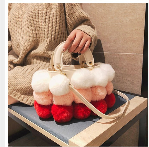 Image of Luxury Fox Fur Ladies Handbag