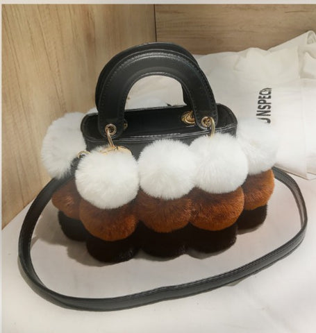 Image of Luxury Fox Fur Ladies Handbag