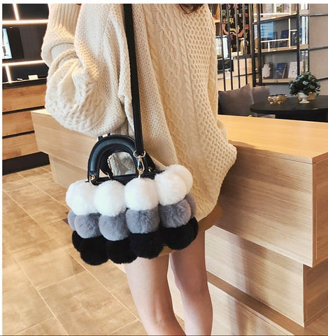 Image of Luxury Fox Fur Ladies Handbag
