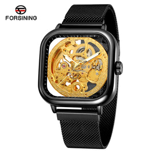 Luxury FORSINING Magnetic Unisex  Double-Sided  Hollow Watch