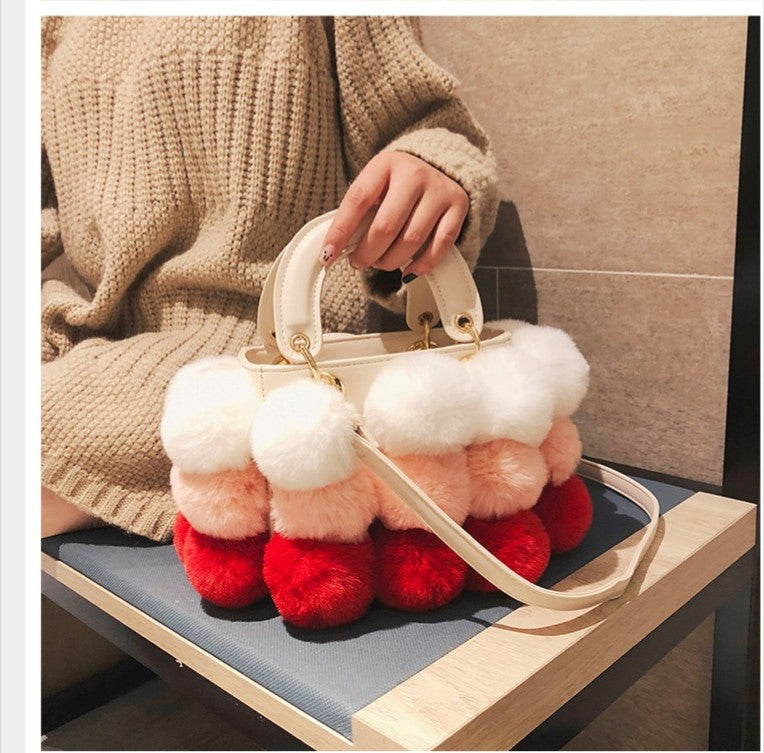 Luxury Fox Fur Ladies Handbag