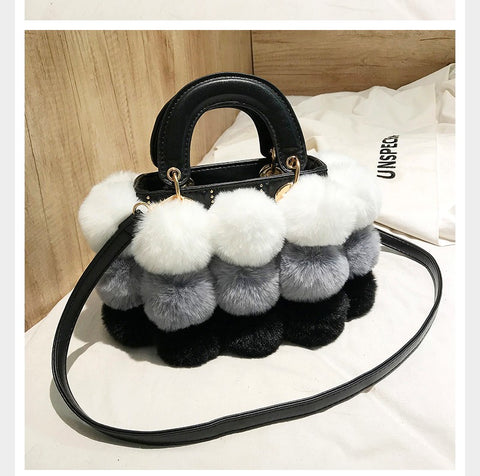 Image of Luxury Fox Fur Ladies Handbag