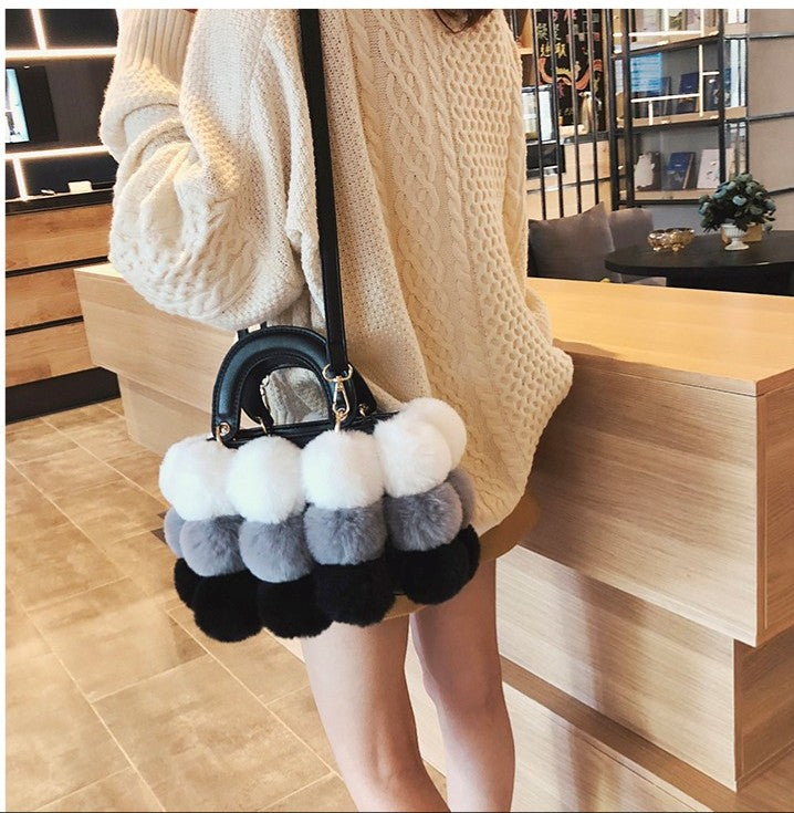Luxury Fox Fur Ladies Handbag