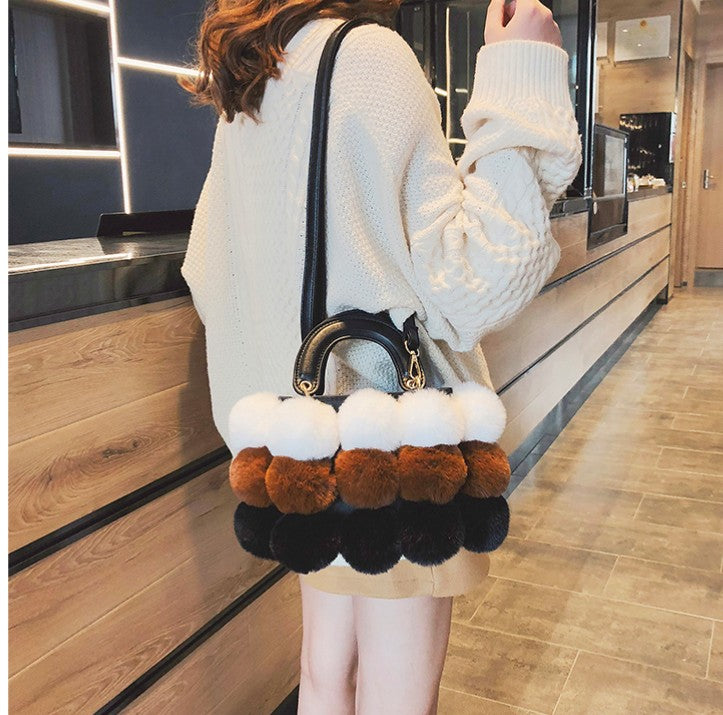 Luxury Fox Fur Ladies Handbag