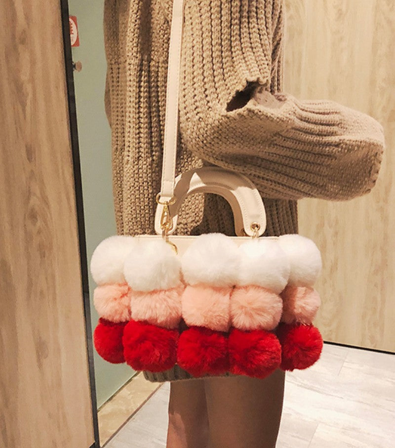 Luxury Fox Fur Ladies Handbag