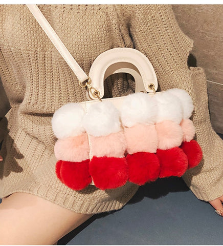 Image of Luxury Fox Fur Ladies Handbag