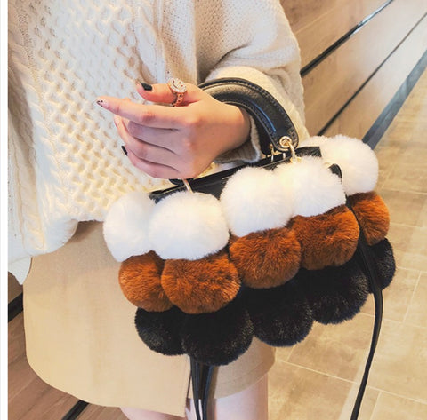 Image of Luxury Fox Fur Ladies Handbag