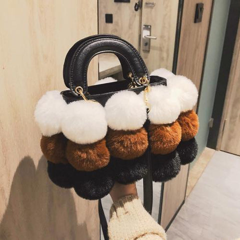 Image of Luxury Fox Fur Ladies Handbag