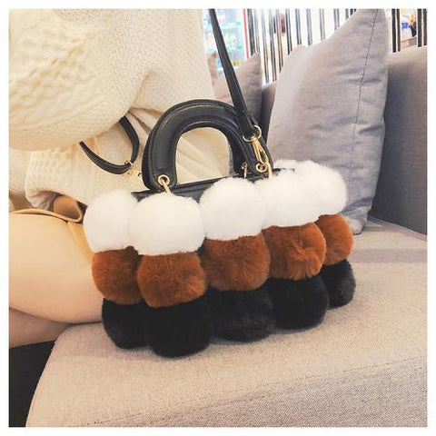 Image of Luxury Fox Fur Ladies Handbag