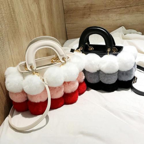 Image of Luxury Fox Fur Ladies Handbag