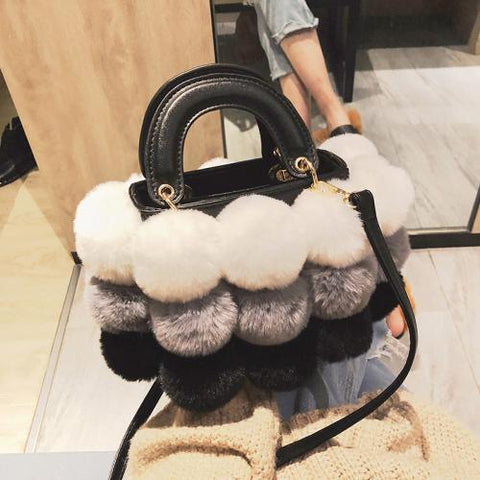 Image of Luxury Fox Fur Ladies Handbag